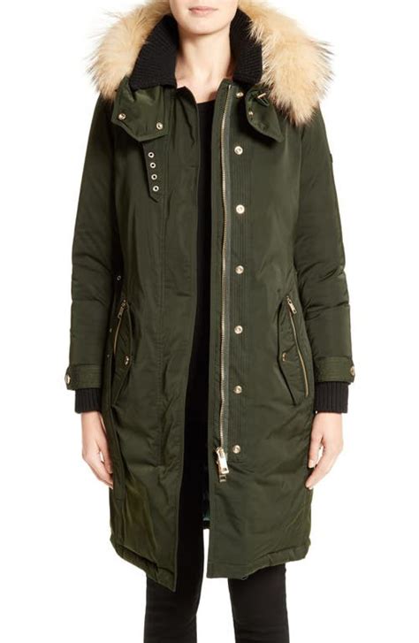 hunnbridge burberry|Hunnbridge Parka With Genuine Fox Fur Trim In Dark Cedar .